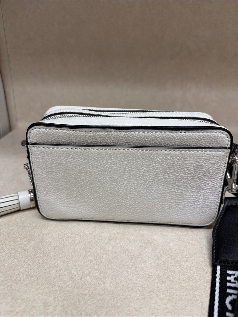 Michael Kors White and Black Stripe Leather Belt Bag - Picture 9 of 10